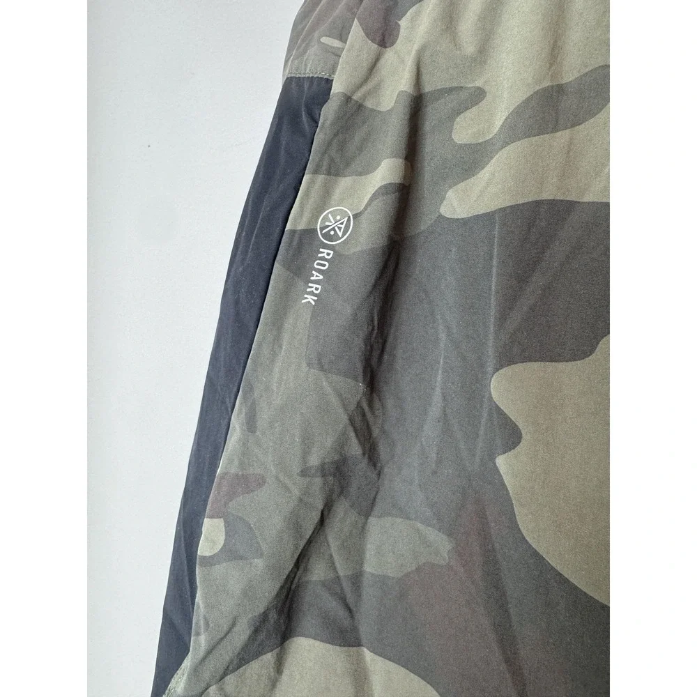 Roark Run Amok Shorts Mens Small Green Camo 4 Inch Lined Running Athletic